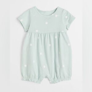 H&M Baby Romper Sage Green Polka Dots Size 2T